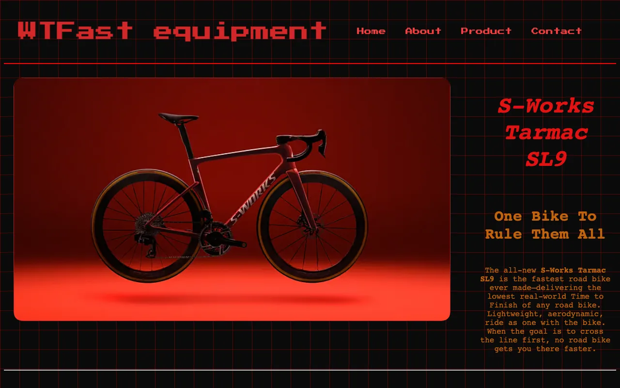 WTFast Equipment — the hero section